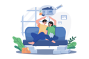 پیش‌نمایش فایل couple-sitting-on-the-sofa-thinking-about-new-house-9619343 از پک عملیات وام‌دهی