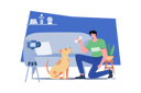 پیش‌نمایش فایل boy-doing-live-streaming-of-dog-training-9619478 از پک رسانه‌های اجتماعی