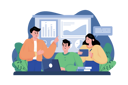 پیش‌نمایش فایل marketing-team-working-on-presentation-9747891 از پک بازاریابی دیجیتال