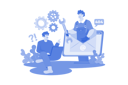 پیش‌نمایش فایل customer-care-service-is-helping-his-customers-10009861 از پک پشتیبانی مشتریان