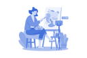 پیش‌نمایش فایل female-blogger-draws-a-picture-on-canvas-10046932 از پک پخش ویدیویی
