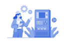 پیش‌نمایش فایل woman-analysing-machine-controlling-system-10062794 از پک اتوماسیون تولید