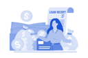 پیش‌نمایش فایل girl-with-loan-money-10248784 از پک عملیات وام‌دهی