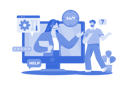 پیش‌نمایش فایل help-desk-worker-10344414 از پک فناوری اطلاعات
