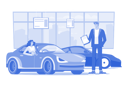 پیش‌نمایش فایل young-woman-testing-a-car-in-a-car-showroom-10364308 از پک نمایشگاه خودرو