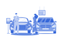 پیش‌نمایش فایل buyer-choosing-automobile-in-store-10406606 از پک نمایشگاه خودرو