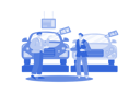 پیش‌نمایش فایل car-showroom-manager-dealing-with-car-10406603 از پک نمایشگاه خودرو