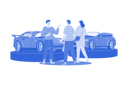پیش‌نمایش فایل salesman-talking-to-a-young-couple-at-the-dealership-showroom-10406595 از پک نمایشگاه خودرو