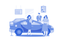 پیش‌نمایش فایل salesperson-showing-the-vehicle-to-a-potential-customer-in-the-dealership-10406601 از پک نمایشگاه خودرو