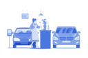 پیش‌نمایش فایل woman-with-flowers-in-a-car-showroom-10406597 از پک نمایشگاه خودرو