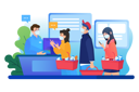 پیش‌نمایش فایل people-wearing-mask-and-waiting-in-line-for-buying-glossary-2644841 از پک عادی جدید