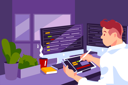 پیش‌نمایش فایل male-graphic-designer-working-on-computer-2933402 از پک حرفه