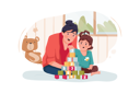 پیش‌نمایش فایل babysitter-or-mother-and-baby-girl-playing-with-toy-cubes-at-home-2931948 از پک عشق مادرانه