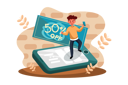 پیش‌نمایش فایل man-doing-online-shopping-with-discounted-price-2985934 از پک خرید
