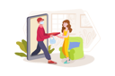 پیش‌نمایش فایل delivery-guy-handing-a-pizza-box-to-woman-4047436 از پک تحویل غذا
