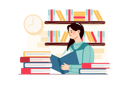 پیش‌نمایش فایل girl-reading-book-in-school-library-4293113 از پک فعالیت‌های دانشجویی